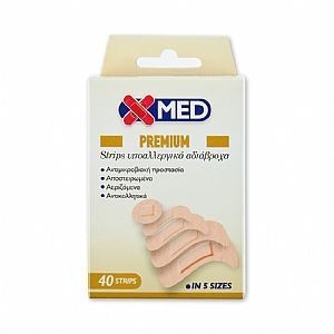 XMED PREMIUM Strip Yποαλλεργικό Aδιάβροχο 40strips in 5 sizes