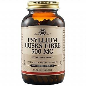 SOLGAR Psyllium Husks Fibre 500 mg 200 Vegetable Capsules